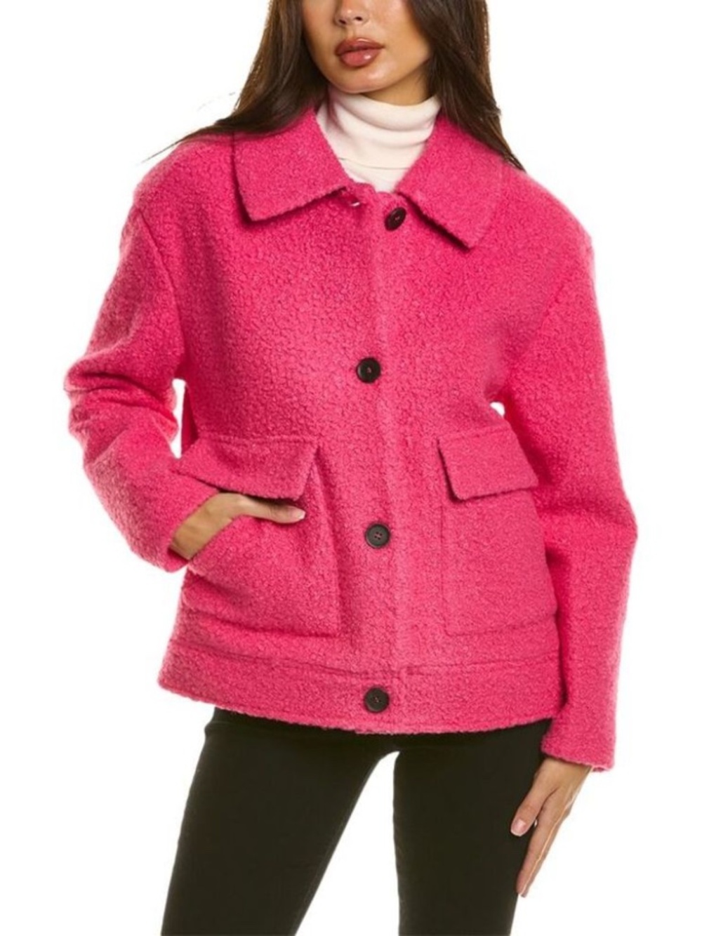NVLT Boucle Trucker Style Shacket Coat